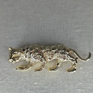 Vintage Gerry's Cat Leopard Panther Cougar Cheetah Gold Tone Brooch Pin